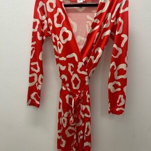 DVF classic Animal Print Wrap Dress